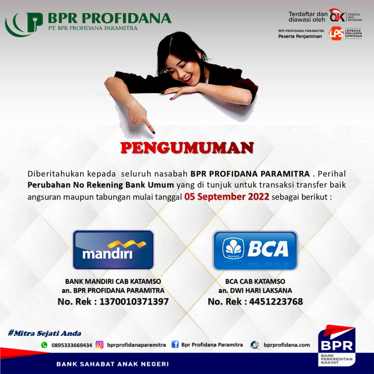 Perubahan No Rekening Bank Umum